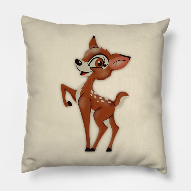 Retro Bambi Pillow by Legend of Louis Design Co.