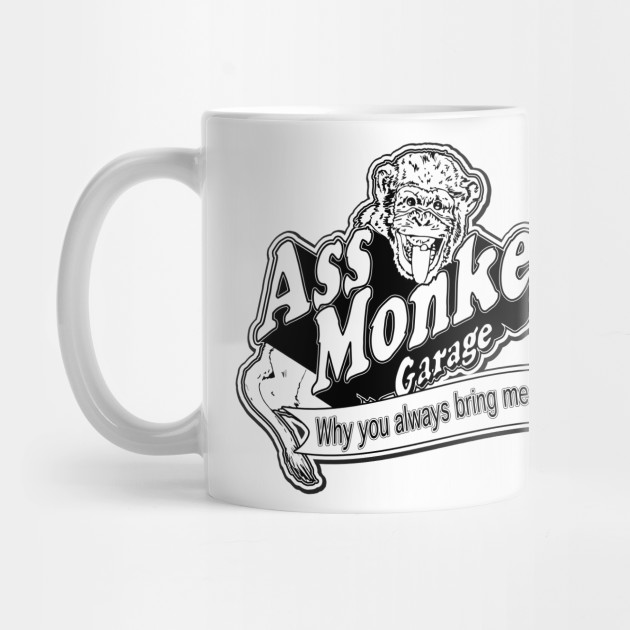 pasta Koloniaal Krachtig Ass Monkey Garage - Television - Mug | TeePublic