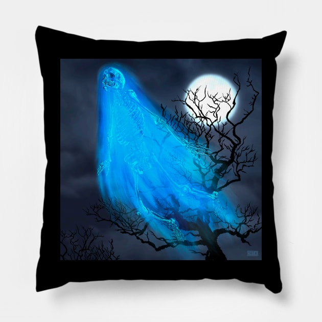 BLUE GHOST Pillow by Chris LaBonte