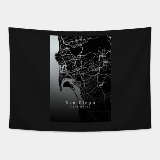 San Diego California City Map dark Tapestry