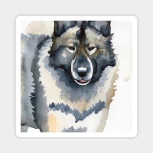 Norwegian Elkhound Watercolor - Dog Lover Gifts Magnet