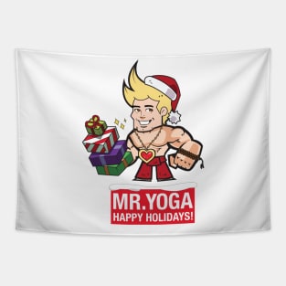 Mr. Yoga - Happy Holidays Tapestry