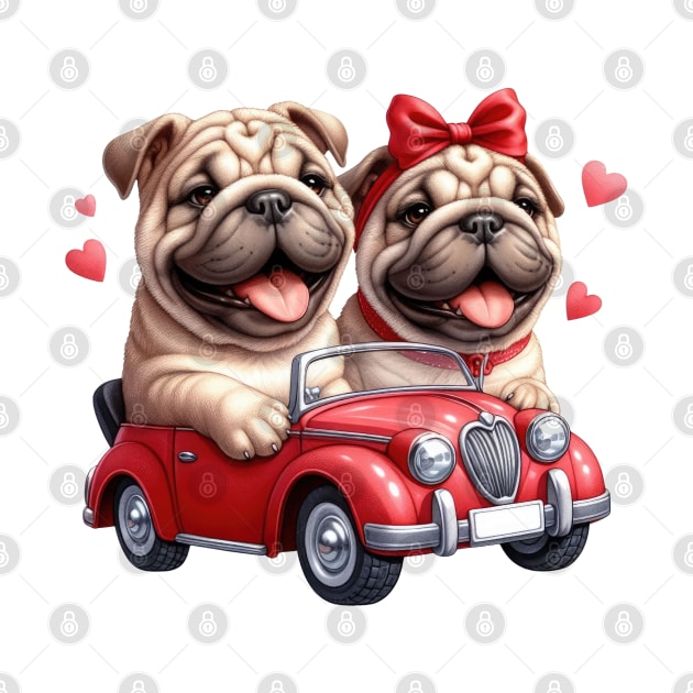 Valentine Bulldog Couple by Chromatic Fusion Studio