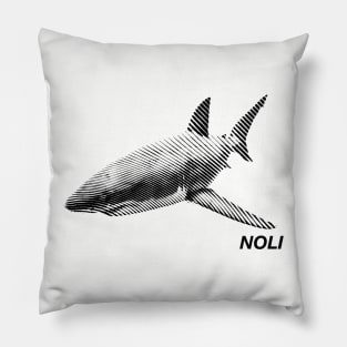 Minimalist black and white shark print Pillow