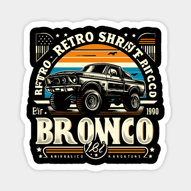 Retro Bronco Magnet by Rizstor