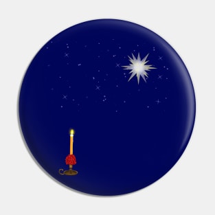 Moravian Star and Moravian Candle In The Sky Pin