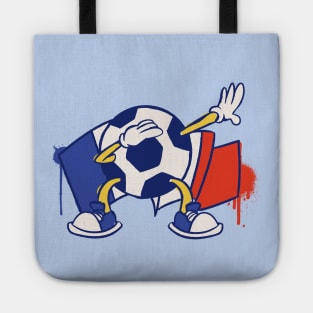 Dabbing Soccer Ball Cartoon France French Flag Football Tote