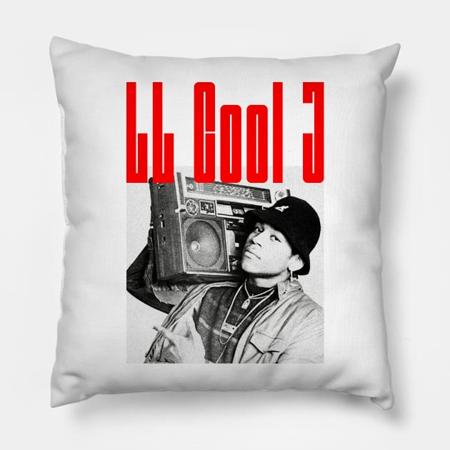 Ll Cool J ••• Aesthetic Faded  Style 90s Pillow by Tina Rogers Arts