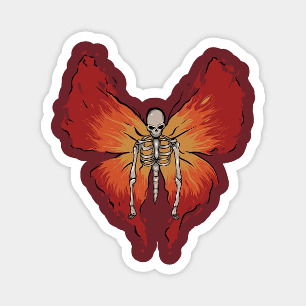 Skeleton Butterfly Magnet by BrayInk