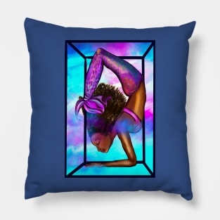 Mermaid handstand in frame Coco the Magical rainbow mermaid doing an underwater handstand. Afro hair and caramel brown skin Pillow