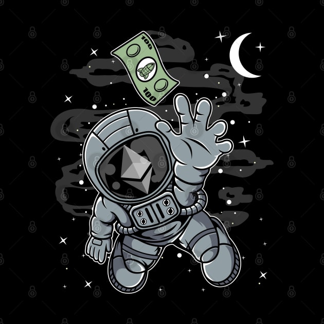 Astronaut Reaching Ethereum ETH Coin To The Moon Crypto Token Cryptocurrency Blockchain Wallet Birthday Gift For Men Women Kids by Thingking About