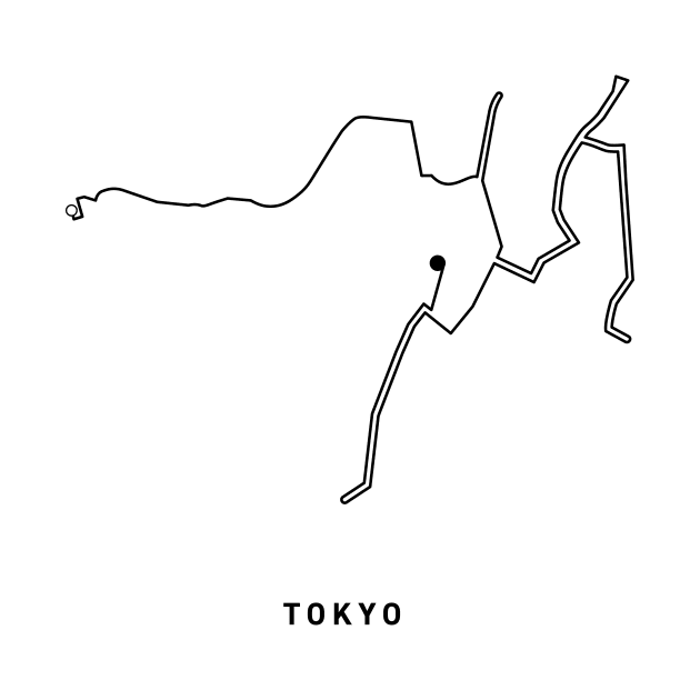 Tokyo Marathon Course Map by Kyle O'Briant