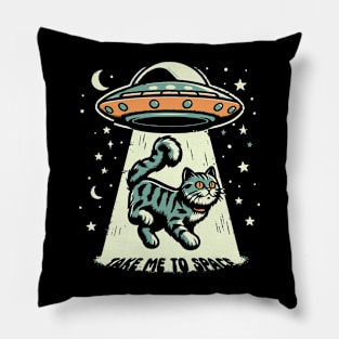 Alien Abduction For Cats Pillow