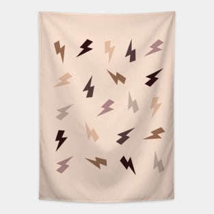 Neutral, Brown and Cream Lightning, Thunder, Bolts Tapestry