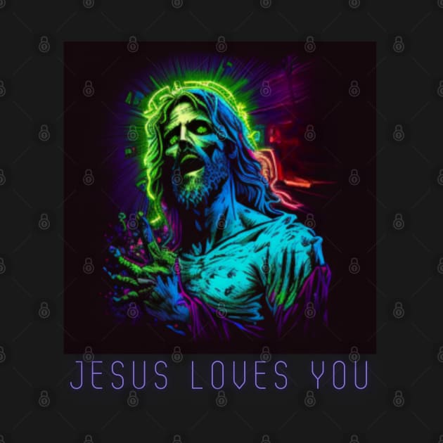 NEON ZOMBIE JESUS love You! by Pattyld