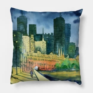 Melbourne Southbank painting Pillow