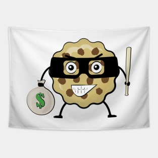 Cookie Bandit - Funny Character Illustration Tapestry