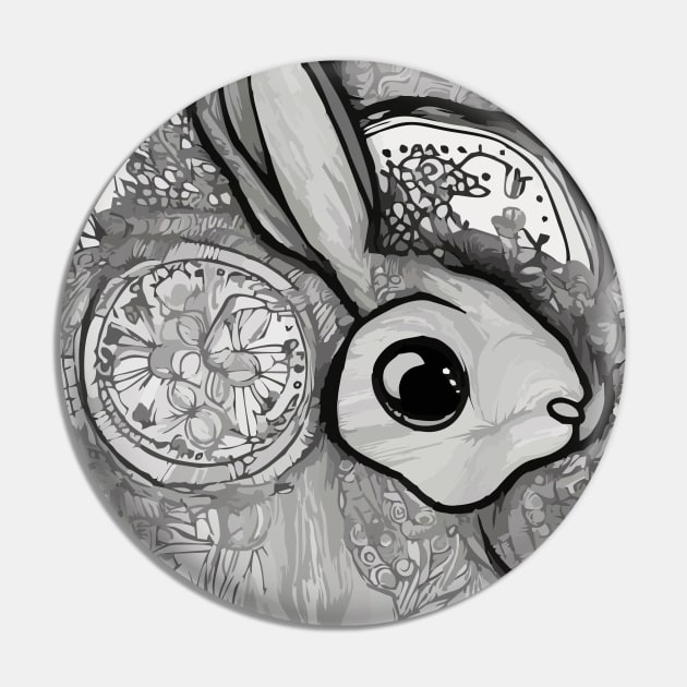 Rabbit with the flowers Pin by Evgeniya