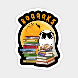 Booooks! Ghost Reading Books Halloween Party Costume Gift Magnet