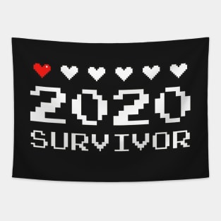 2020 Survivor Funny Pixel Art 8-Bit Gaming Tapestry