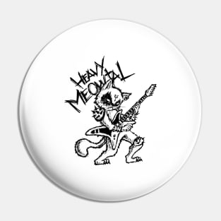 Heavy Metal Cats Gift Clothing Guitar Playing Gothic Cat Pin