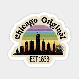 Chicago Original Retro Rainbow Magnet