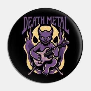 Death Metal Satanic Baphomet Cat Pin