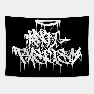 Anti Fascism White Logo Tapestry