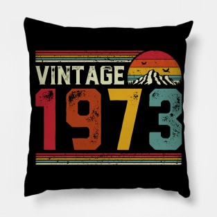 Vintage 1973 Birthday Gift Retro Style Pillow