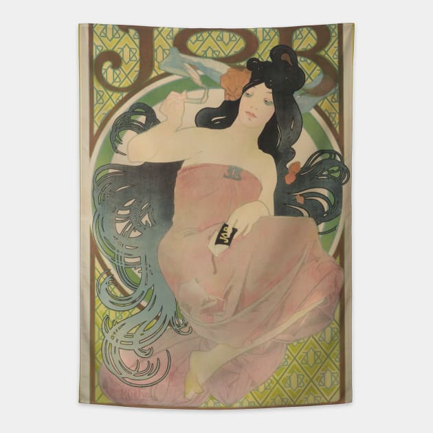 Alphonse  Mucha- Job Poster Tapestry by SybaDesign