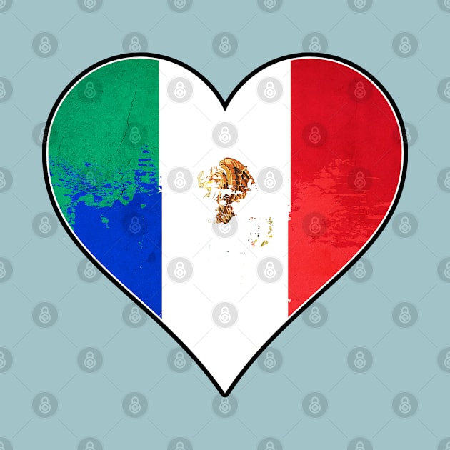 Mexican and French Heart Mix Heritage Flag by Just Rep It!!