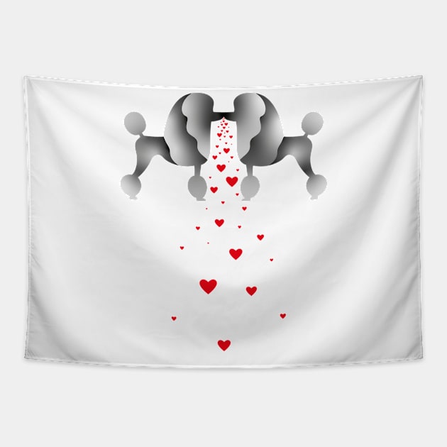 Poodle love letter Tapestry by Dog Talo