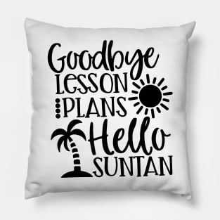 Funny Goodbye Lesson Plans Hello Suntan Pillow