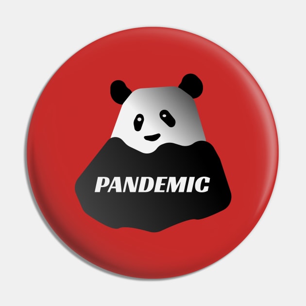 Pandemic Panda (Red) Pin by Davey's Designs