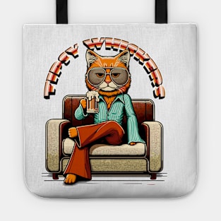 Whiskered Brew - Laid-back Cat Enjoying a Cold One Tote