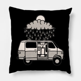 Vanlife on a rainy day Pillow