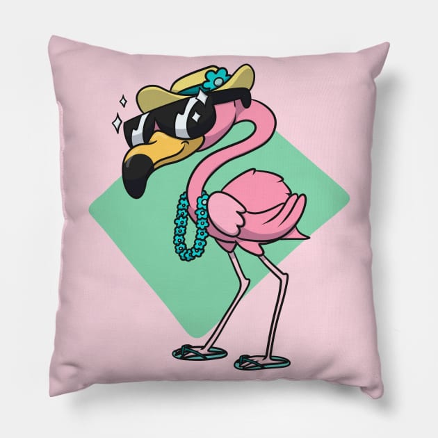 Flamingcool Flamingo Pillow by Jamtastic