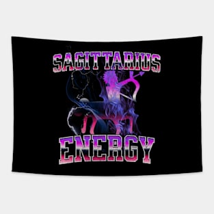 Sagittarius Energy Retro Lightning Zodiac Sign Birthday Tapestry