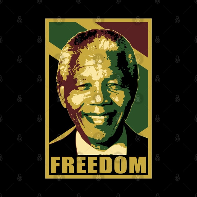 Nelson Mandela Freedom Smile Pop Art by Nerd_art