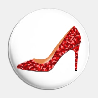 Red High Heel Shoe Pin