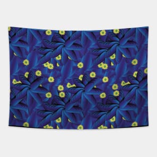 Blue Leaf Pattern Tapestry