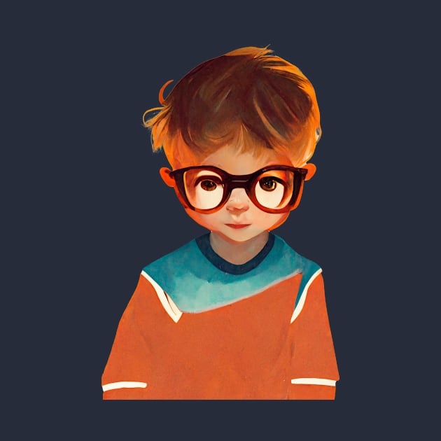 Smart kid with big glasses by Mad Swell Designs