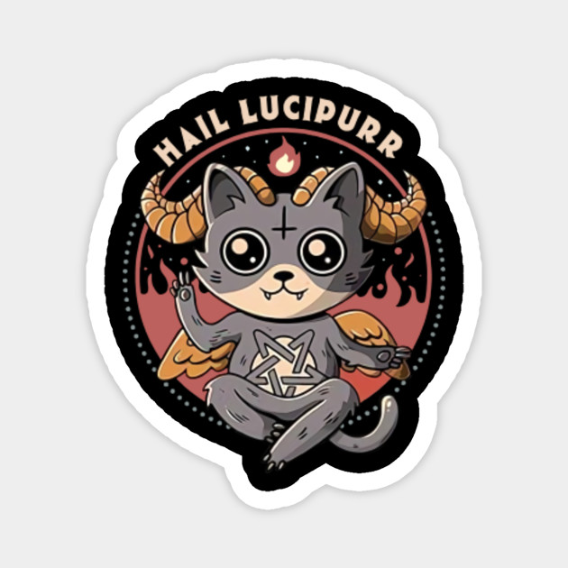 Hail Lucipurrr Black Cat Vintage Hail Lucipurr Magnet Teepublic