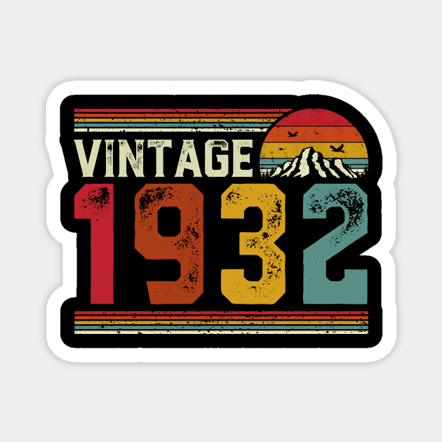 Vintage 1932 Birthday Gift Retro Style Magnet by Foatui