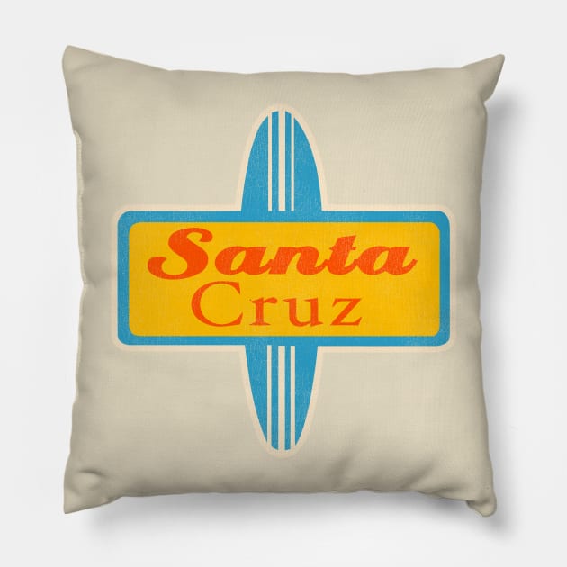 Santa Cruz California Surfing Pillow by darklordpug