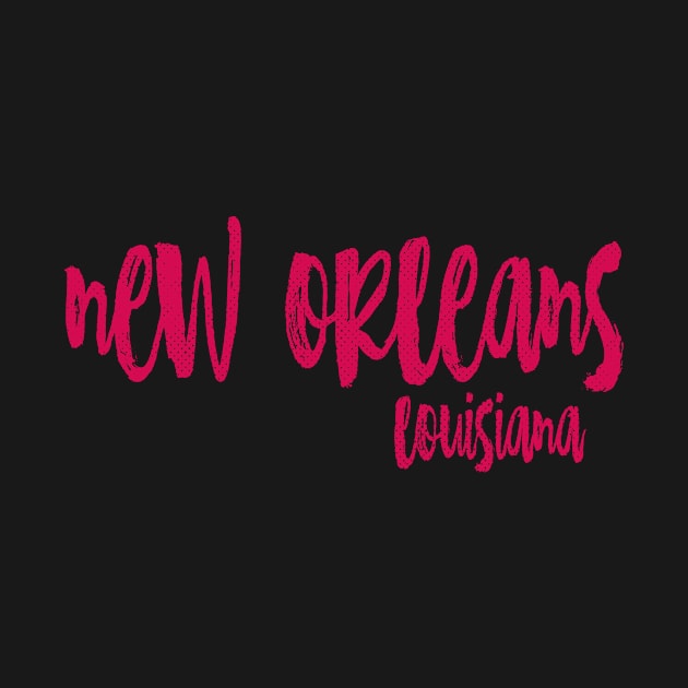 New Orleans Louisiana - LA State Paint Brush Retro Red/Pink College Typography by thepatriotshop