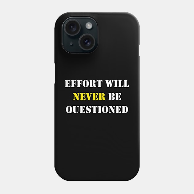 Jalen Hurts Quote Effort Will Never Be Questioned Phone Case by Pastel Potato Shop