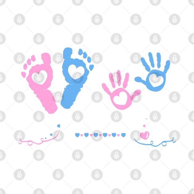 Baby girl, baby boy hand and foot print by GULSENGUNEL