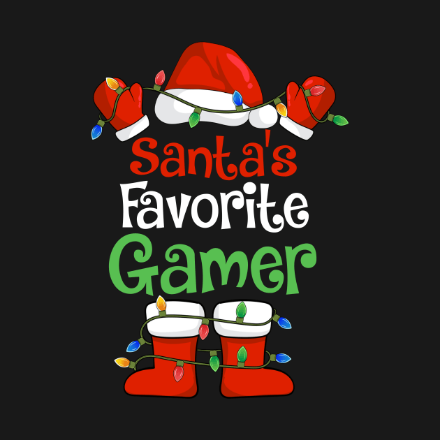 Santa's Favorite Gamer Funny Christmas Pajamas by cloverbozic2259lda