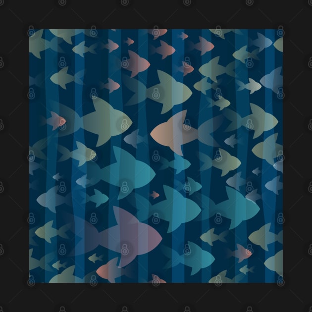 Colorful Fishes Seamless Pattern by devaleta